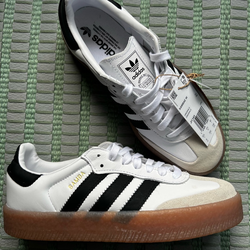 Adidas Samba White and Black Shoes